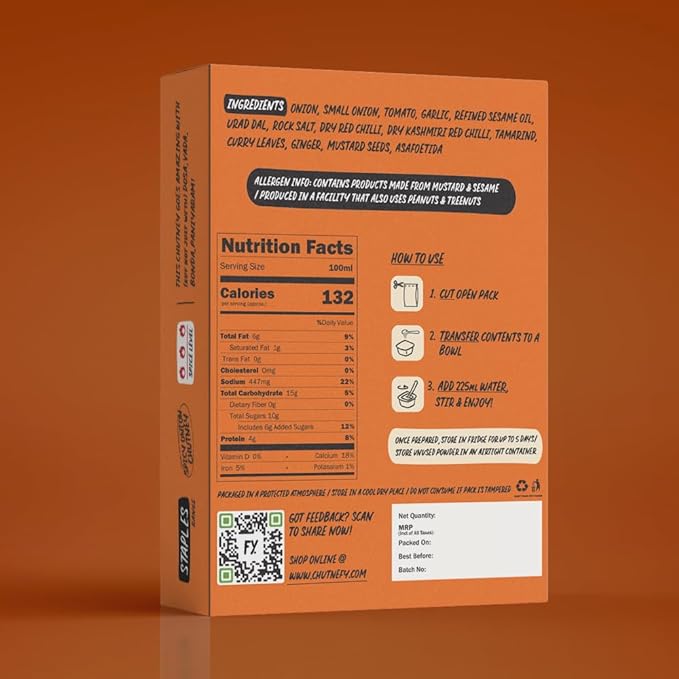 Chutnefy - 5-Second Instant Spicy Onion Chutney - 75 gms